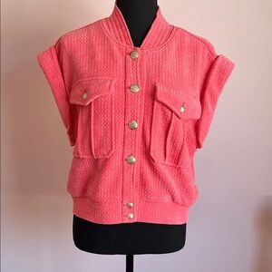 ESQUALO Vibrant Salmon Textured Garment